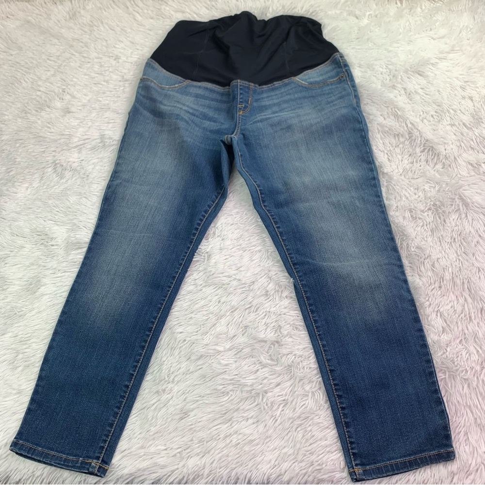 Isabel maternity crop skinny jeans‎ crossover panel